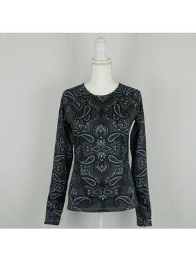 Athleta Sierra Nevada Women's Small Black Gray Long Sleeve Athletic Top